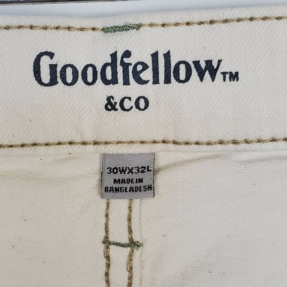 Goodfellow & Co Mens Jeans sz 30Wx32L Total Flex Slim cream wash denim pants - Picture 5 of 12